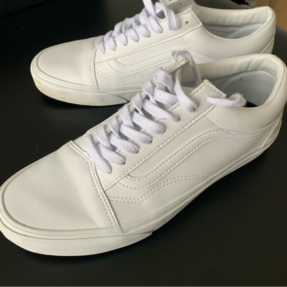 White Leather Vans - Picture 1 of 3